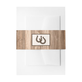 Cintas Para Invitaciones Boda Rústico de Herradura y Madera Marrón