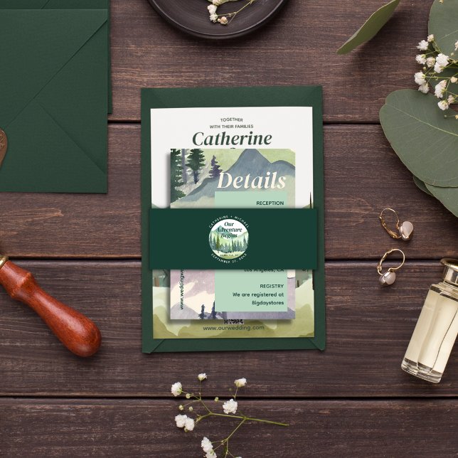 Cintas Para Invitaciones Boda Rústico de Pine de Emerald Greenery (Subido por el creador)