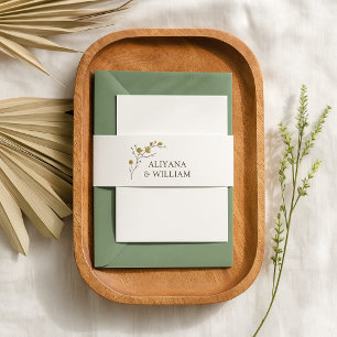 Cintas Para Invitaciones Boda Rústico Floral Amarillo Vintage