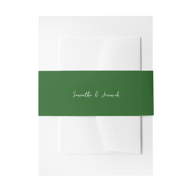 Cintas Para Invitaciones Boda Rústico Verde (Anverso Ejemplo)