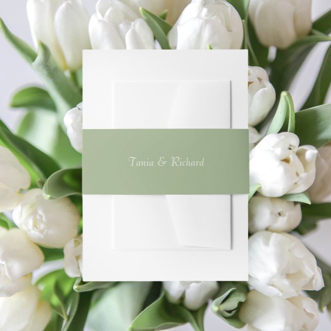 Cintas Para Invitaciones Boda Sage Green Simple Stylist Name (In Situ Wedding)