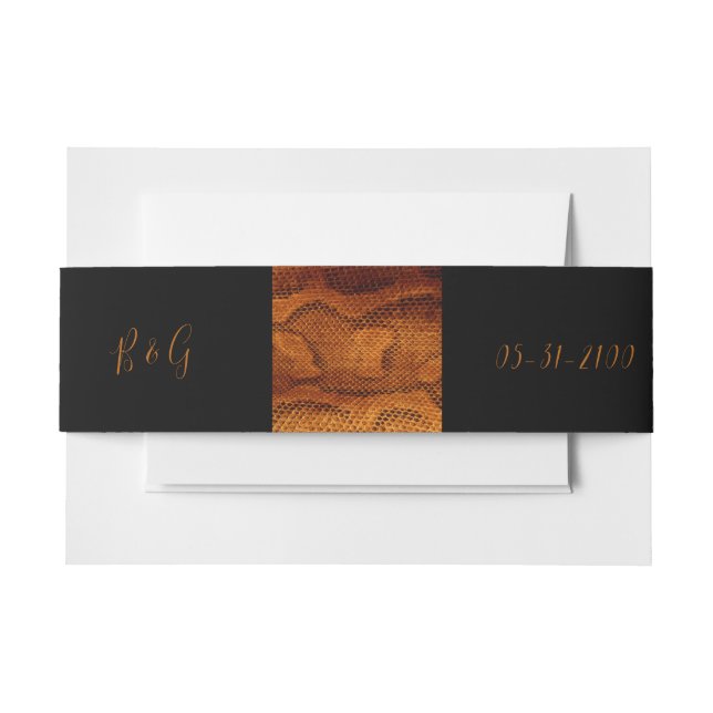 Cintas Para Invitaciones boda salvaje de piel de serpiente de lujo (Anverso Ejemplo)