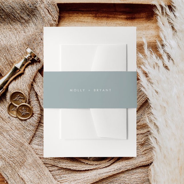 Cintas Para Invitaciones Boda Simple Costera Polvorienta Aqua (Subido por el creador)