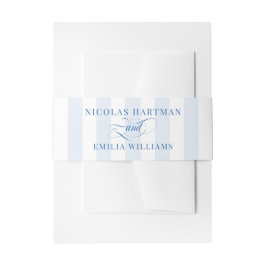 Cintas Para Invitaciones Boda Simple de Rayas Azules y Blancas