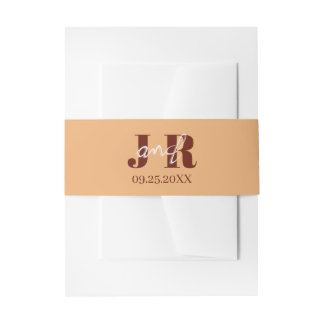 Cintas Para Invitaciones Boda Simple Minimalista con Nombre Inicial Atardec