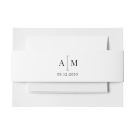 Cintas Para Invitaciones Boda Simple Minimalista Fecha Monograma Simple