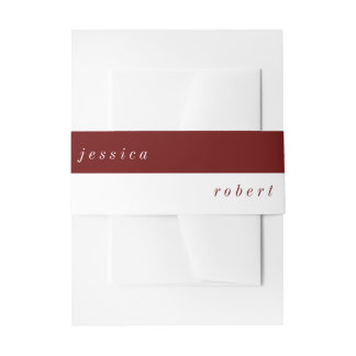 Cintas Para Invitaciones Boda simple Minimalista rojo y blanco