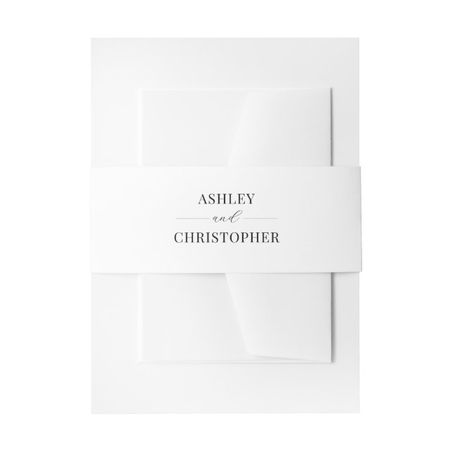 Cintas Para Invitaciones Boda Simple Moderna en Blanco y Negro (Anverso Ejemplo)