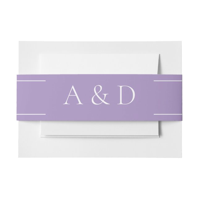 Cintas Para Invitaciones Boda Simple Moderna Púrpura (Anverso Ejemplo)