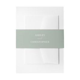 Cintas Para Invitaciones Boda Simple Moderna Verde Salvia
