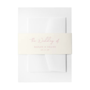 Cintas Para Invitaciones Boda Simple Rosa Moderna