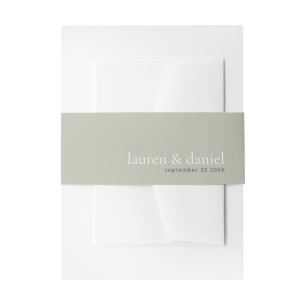Cintas Para Invitaciones Boda Simple Sage Green Names