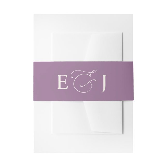 Cintas Para Invitaciones Boda Simple Sólida Púrpura (Anverso Ejemplo)