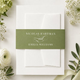 Cintas Para Invitaciones Boda Simple Verde Blanco