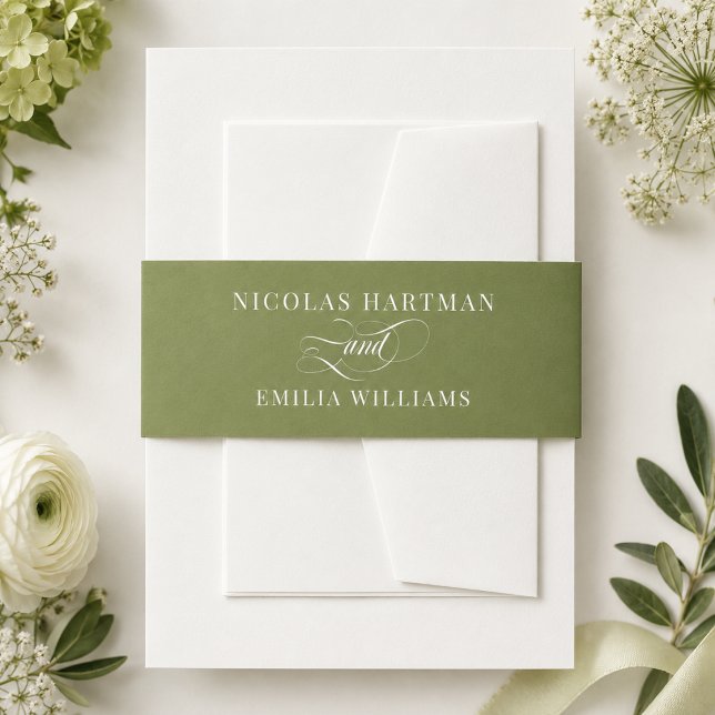 Cintas Para Invitaciones Boda Simple Verde Blanco (Subido por el creador)