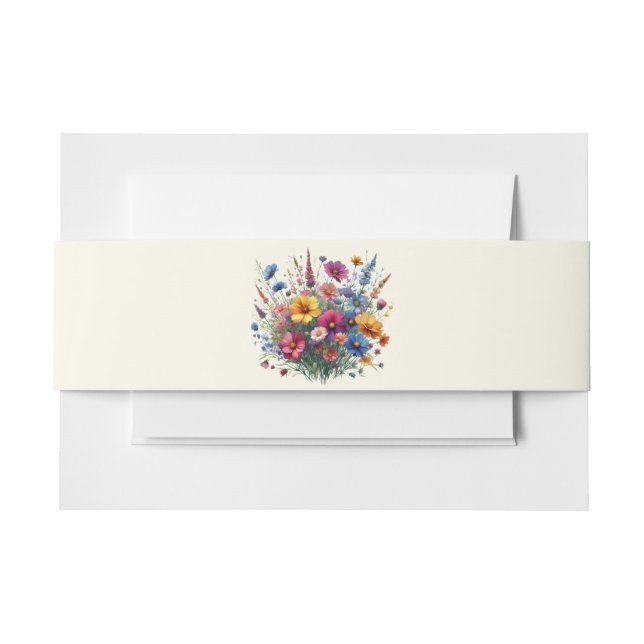 Cintas Para Invitaciones Boda Sinfónica de Flores Silvestres- (Anverso Ejemplo)