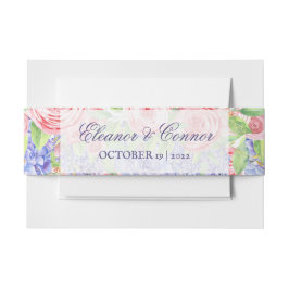 Cintas Para Invitaciones Boda Sofisticada de Lilas y Peonías