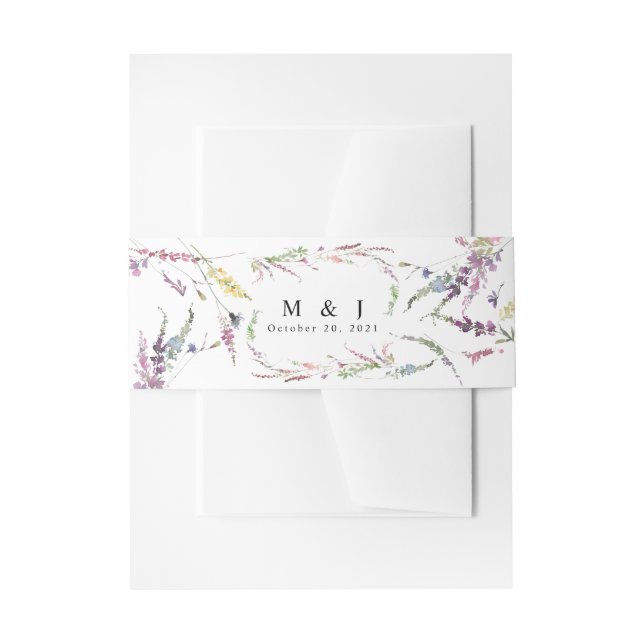 Cintas Para Invitaciones Boda Spring Meadow Wildflowers (Anverso Ejemplo)
