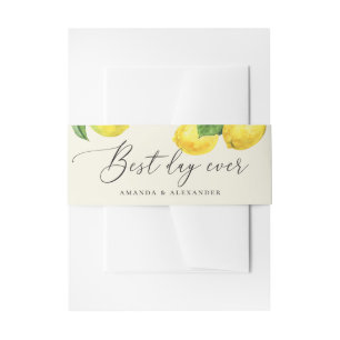 Cintas Para Invitaciones Boda suave de limón de marfil   Elegante cítrico r