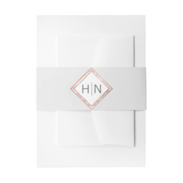 Cintas Para Invitaciones Boda subió monograma personalizada del mármol del