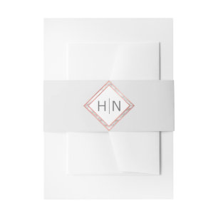 Cintas Para Invitaciones Boda subió monograma personalizada del mármol del