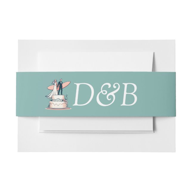 Cintas Para Invitaciones Boda Surf Couple (Anverso Ejemplo)