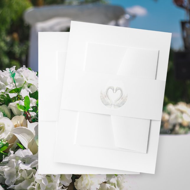 Cintas Para Invitaciones Boda Swan (Swan Wedding Invitation Belly Bands)