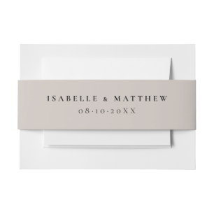 Cintas Para Invitaciones Boda Taupe suave