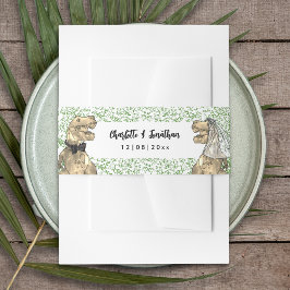 Cintas Para Invitaciones Boda Temática de Dinosaurios Personalizada