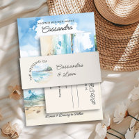 Boda temático de la playa de acuarela de verano