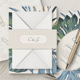 Cintas Para Invitaciones Boda Tropical Beach Rattan