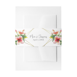 Cintas Para Invitaciones Boda Tropical de Hibiscus