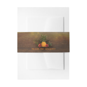 Cintas Para Invitaciones Boda Tropical de Madera Rustica de Piña