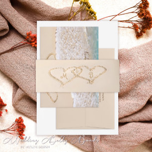 Cintas Para Invitaciones Boda Tropical de Olas del Océano Azul