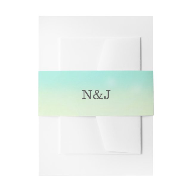 Cintas Para Invitaciones Boda Tropical De Verano De Ombre (Anverso Ejemplo)