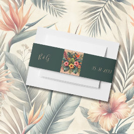 Cintas Para Invitaciones Boda tropical exótico de Hawái
