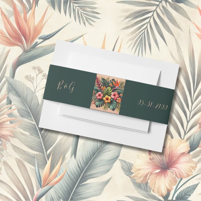 Cintas Para Invitaciones Boda tropical exótico de Hawái (Subido por el creador)