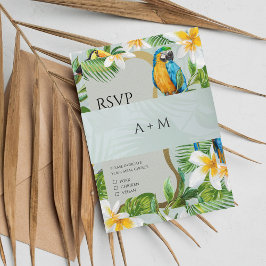 Cintas Para Invitaciones Boda Tropical Hawái Luau Playa Monograma