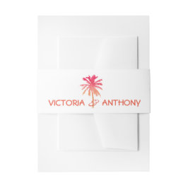 Cintas Para Invitaciones Boda Tropical Sunset Palm Tree Beach