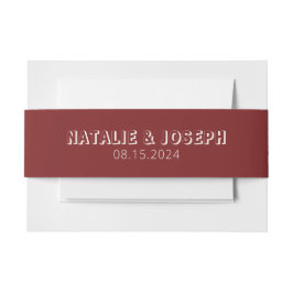Cintas Para Invitaciones Boda Única Retro Crema Burgundy Moderna