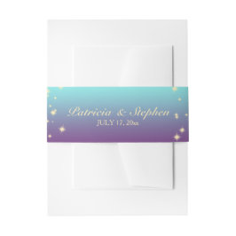 Cintas Para Invitaciones Boda Verde azulado y púrpura de Ombre