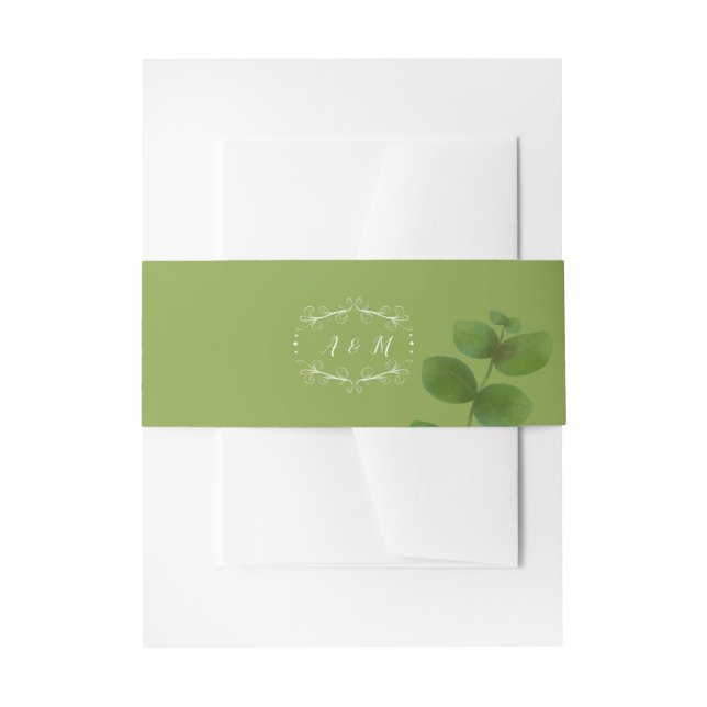 Cintas Para Invitaciones Boda Verde Chic (Anverso Ejemplo)