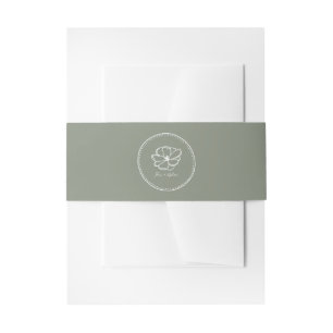 Cintas Para Invitaciones Boda verde de la franja floral