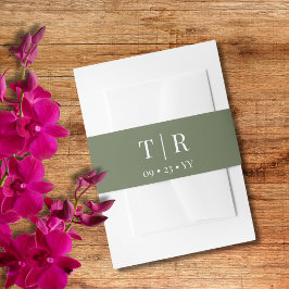 Cintas Para Invitaciones Boda verde de sabio Minimalista simple