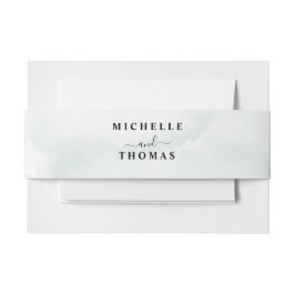 Cintas Para Invitaciones Boda verde de salvia acuarela