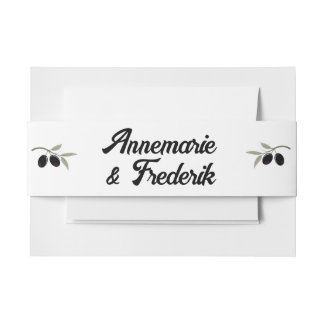 Cintas Para Invitaciones Boda verde oliva moderna