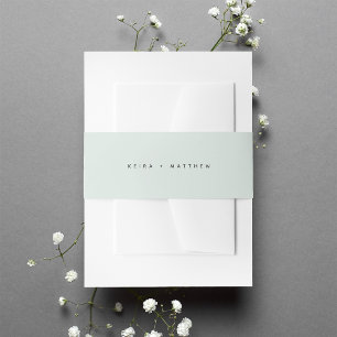 Cintas Para Invitaciones Boda verde pálido sólido