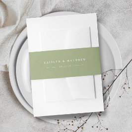 Cintas Para Invitaciones Boda verde sabio moderno simple