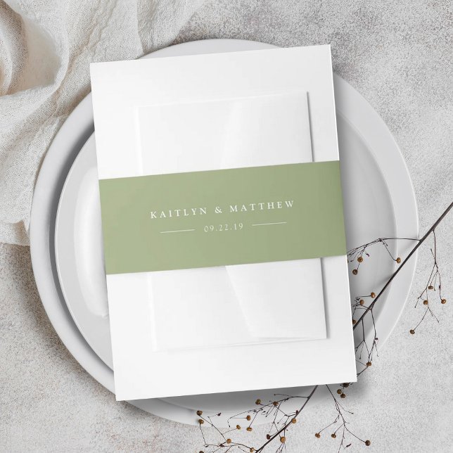 Cintas Para Invitaciones Boda verde sabio moderno simple (Subido por el creador)