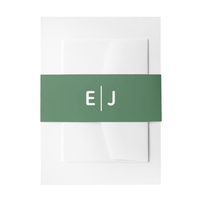 Cintas Para Invitaciones Boda verde sólido (Anverso Ejemplo)